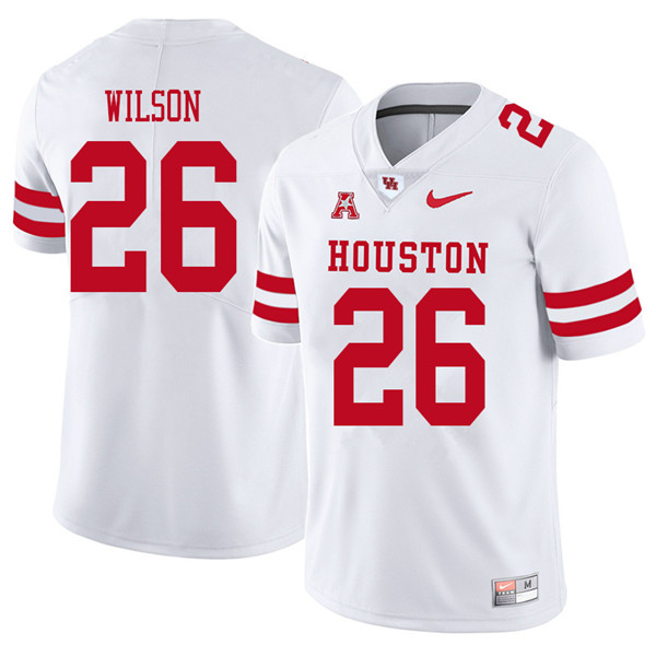 2018 Men #26 Brandon Wilson Houston Cougars College Football Jerseys Sale-White - Click Image to Close